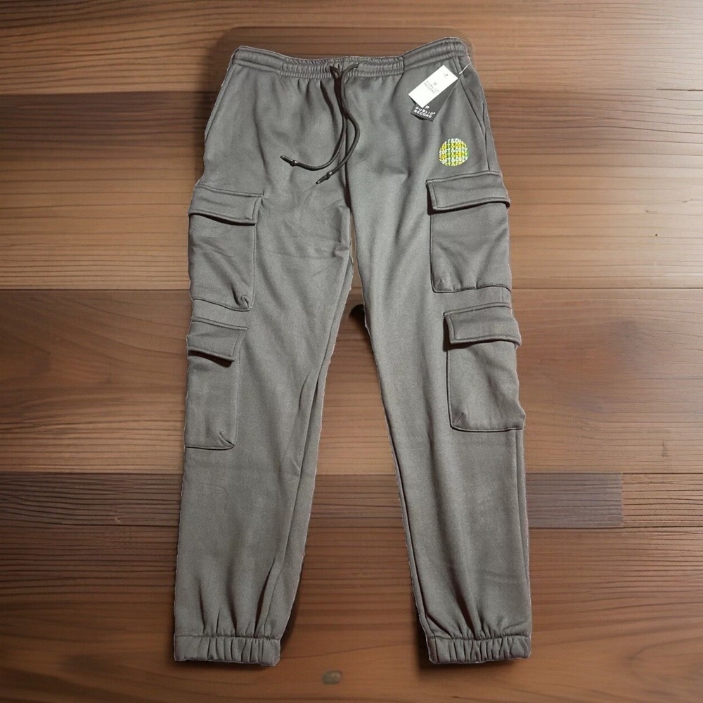 NWT Public Record Men's Char Double Cargo Fleece Lined Joggers Alexander Medium